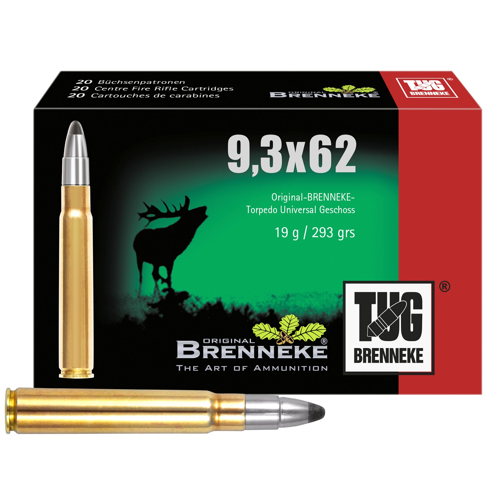 Brenneke 9,3x62 TUG 19,0g/293grs., 20 Stück