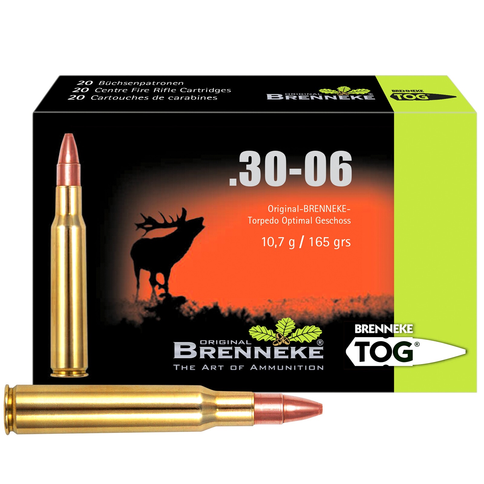 Brenneke .30-06 Spr. TOG 10,7g/165grs., 20 Stück