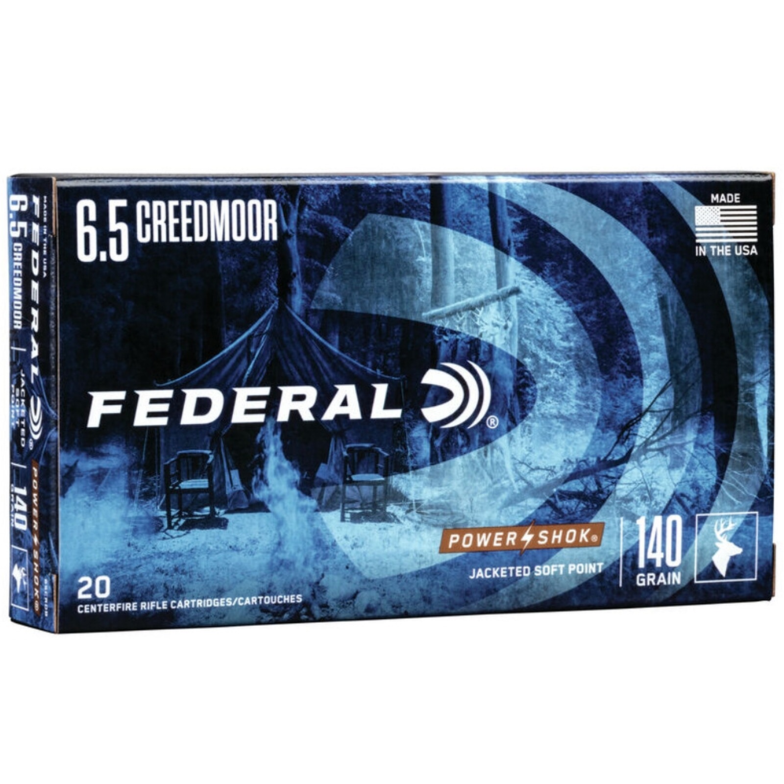 Federal Ammunition 6,5 Creedmoor Power Shok Tlm 9,1g/140grs., 20 Stück