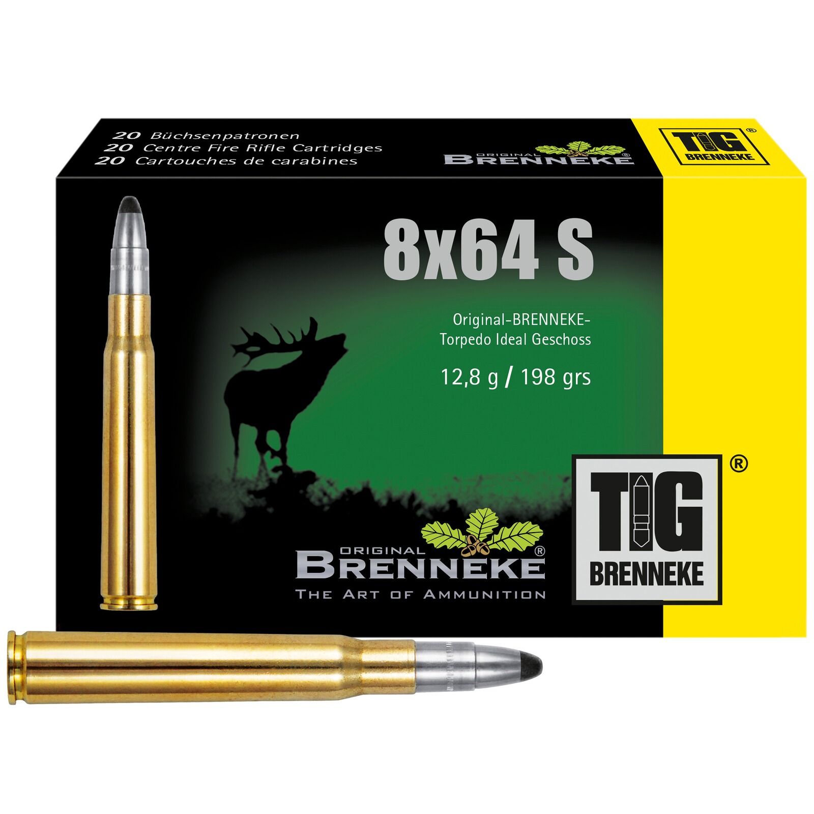 Brenneke 8x64 S TIG 12,8g/198grs., 20 Stück