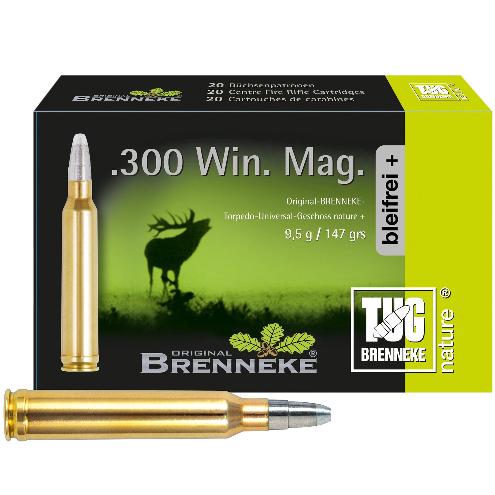 Brenneke .300 Win. Mag. TUG nature 9,5g/147grs., 20 Stück