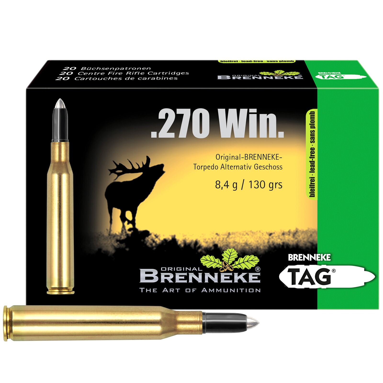 Brenneke .270 Win. TAG bleifrei 8,4g/130grs., 20 Stück
