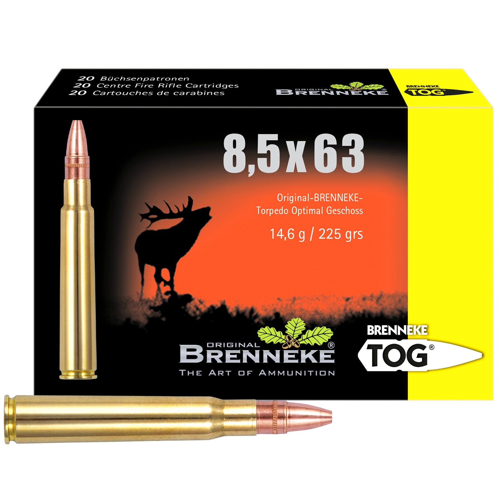 Brenneke 8,5x63 TOG 14,6g/225grs., 20 Stück
