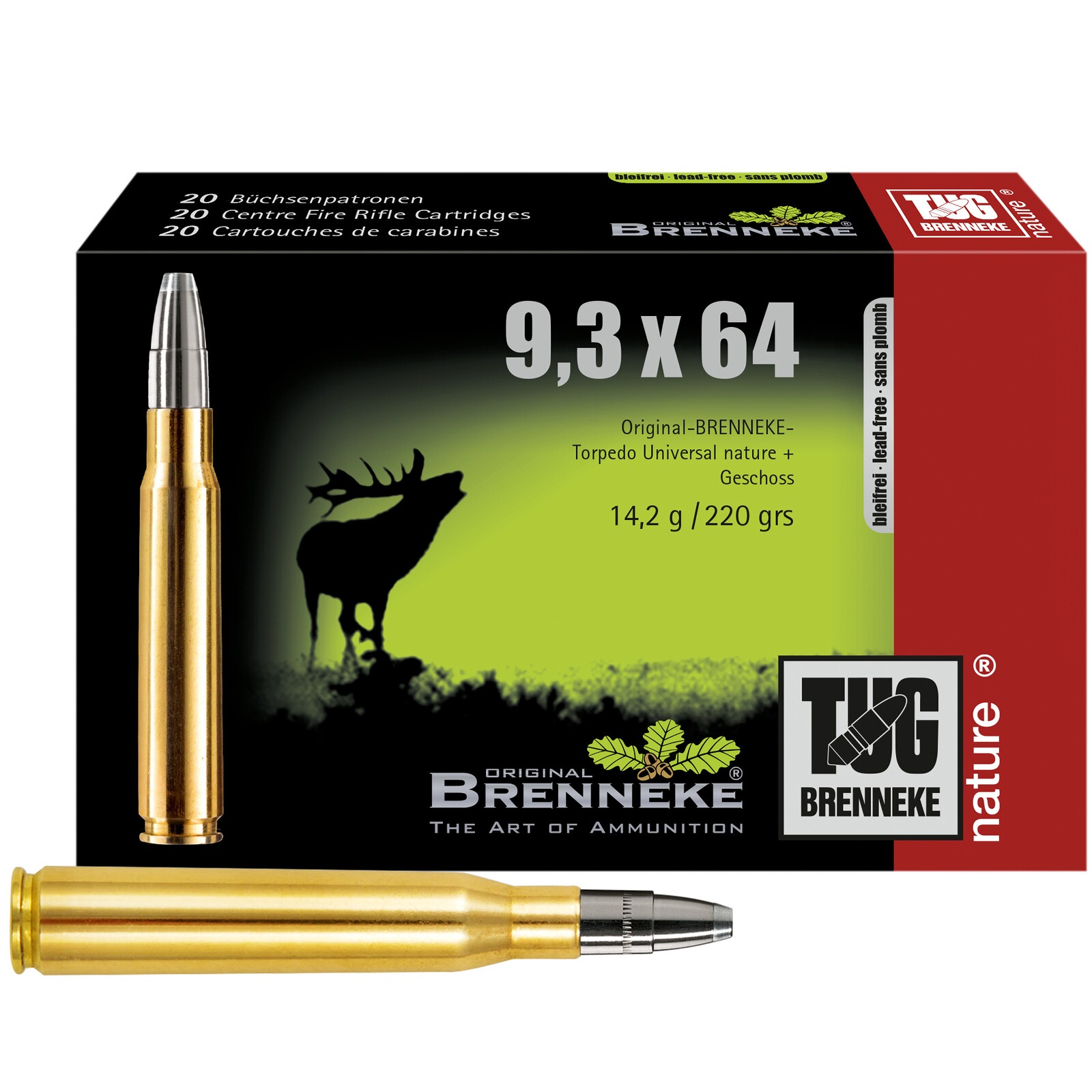 Brenneke 9,3x64 TUG nature+ 14,2g/220grs., 20 Stück