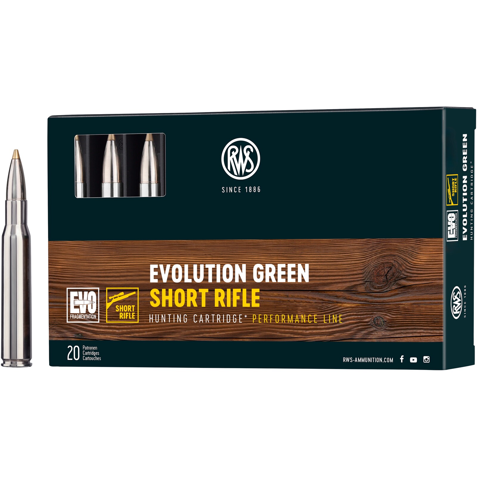 RWS .30-06 Spr. Short Rifle Evolution Green 9,0g/139grs., 20 Stück