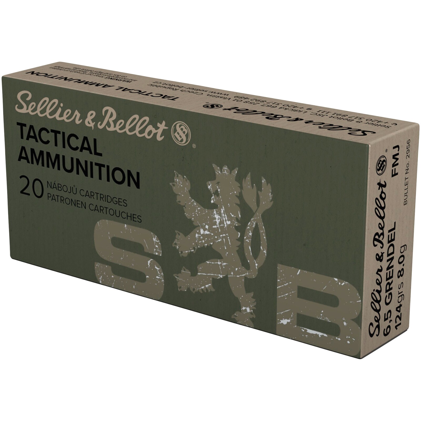 Sellier & Bellot 6,5 mm Grendel FMJ 8,0g/124grs., 20 Stück