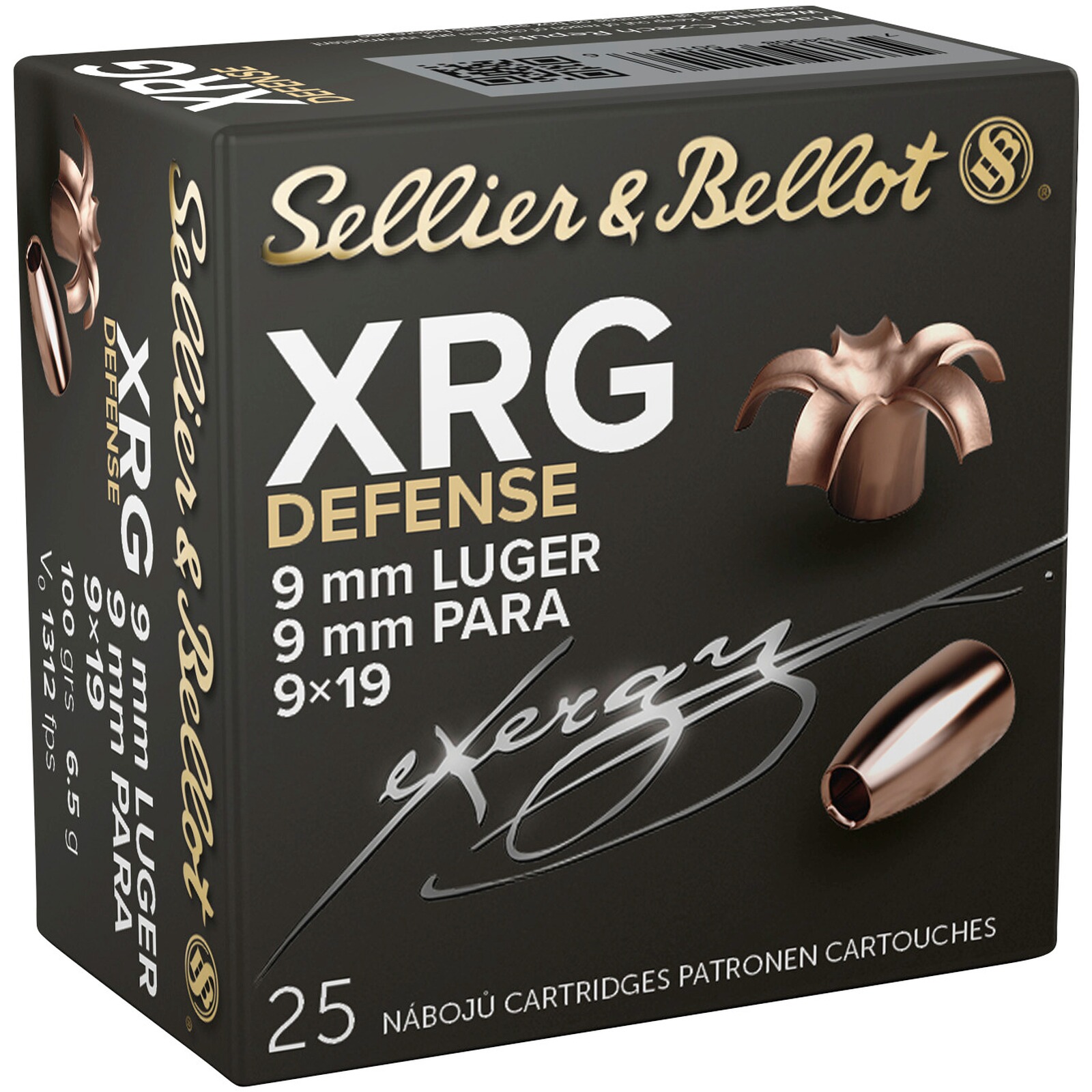 Sellier & Bellot 9 mm Luger XRG-Defense 6,5g/100grs., 25 Stück