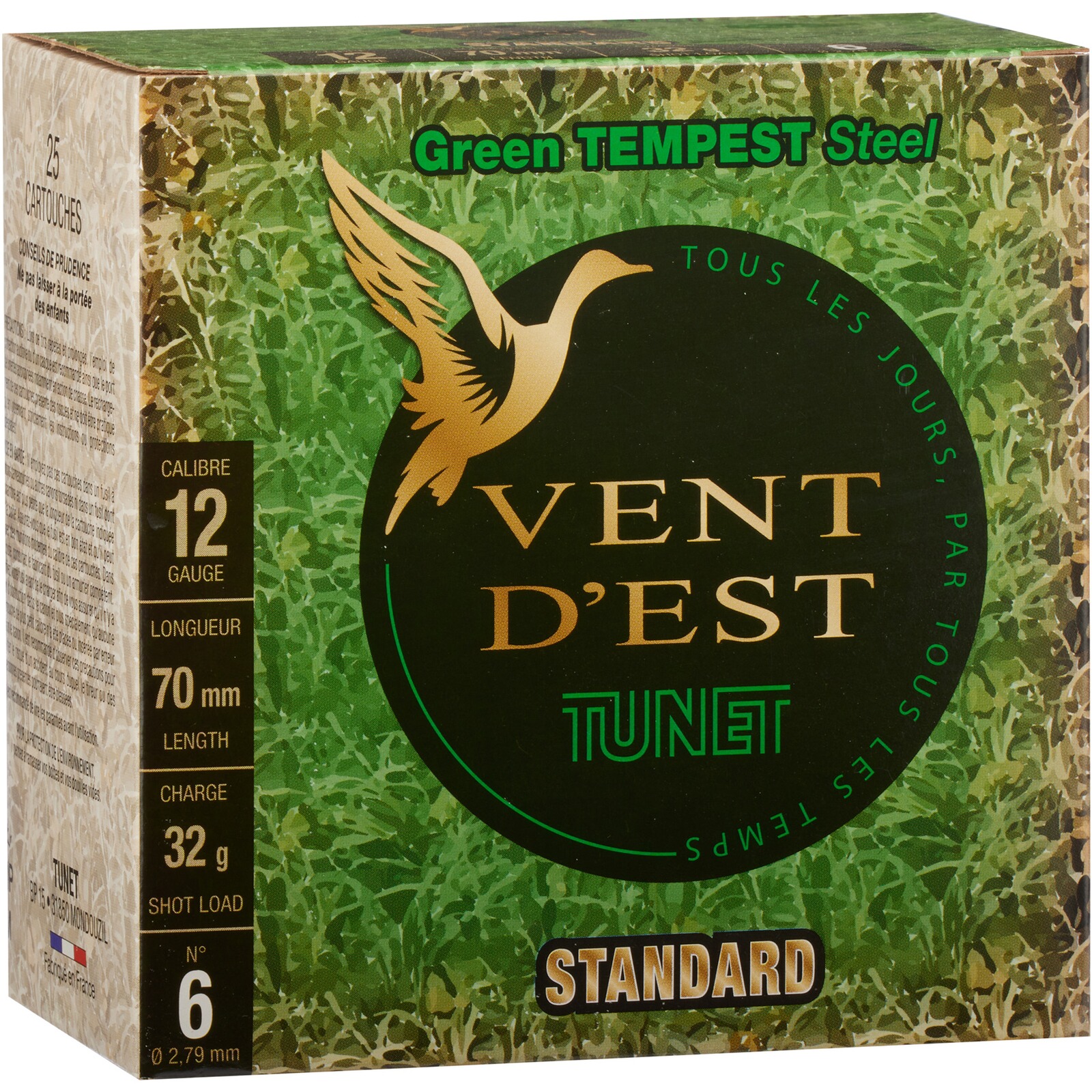 Tunet 12/70 Green Tempest Standard 2,75mm 32g, 25 Stück