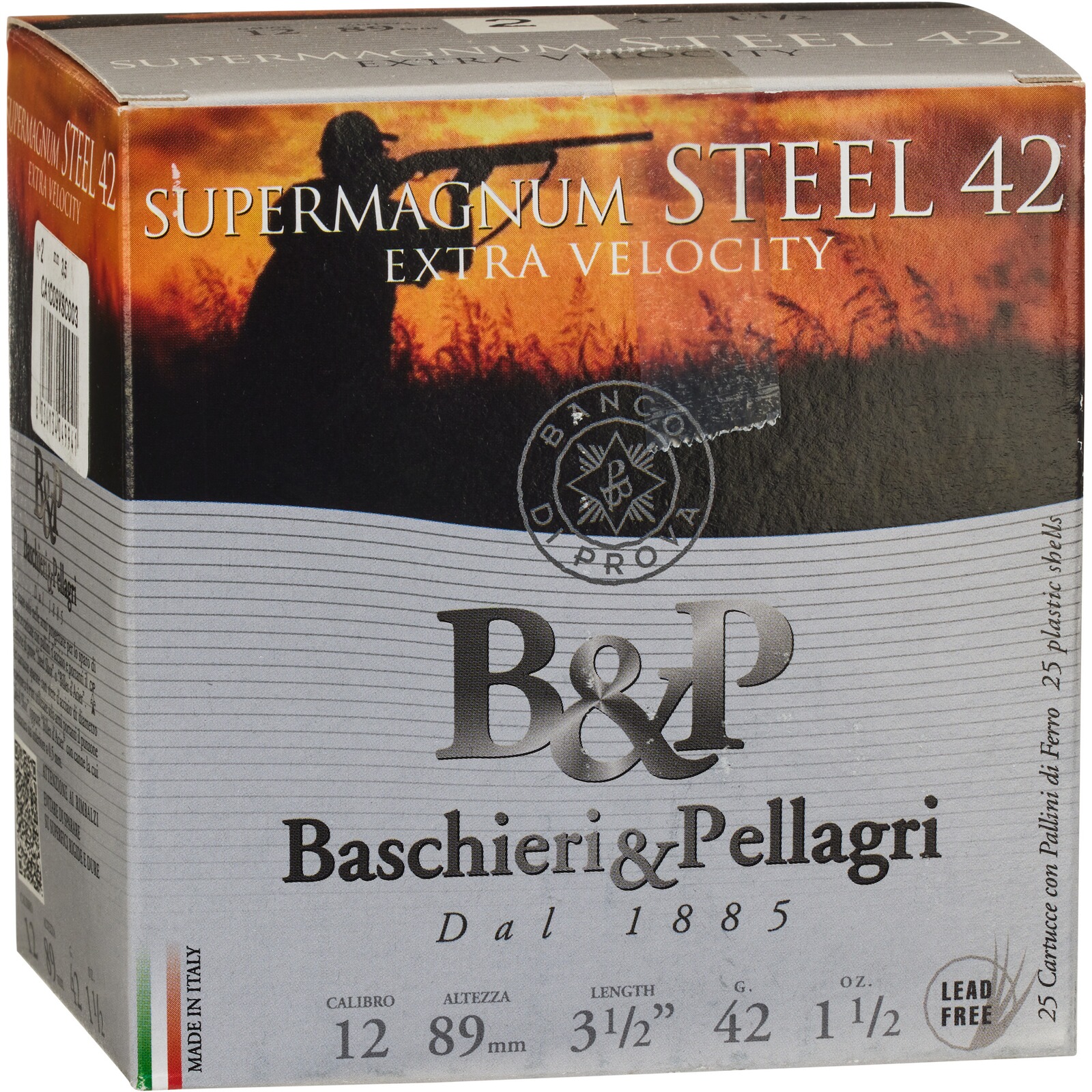 Baschieri & Pellagri 12/89 Supermagnum Steel 42 Extra Velocity 3,5mm 42g, 25 Stück