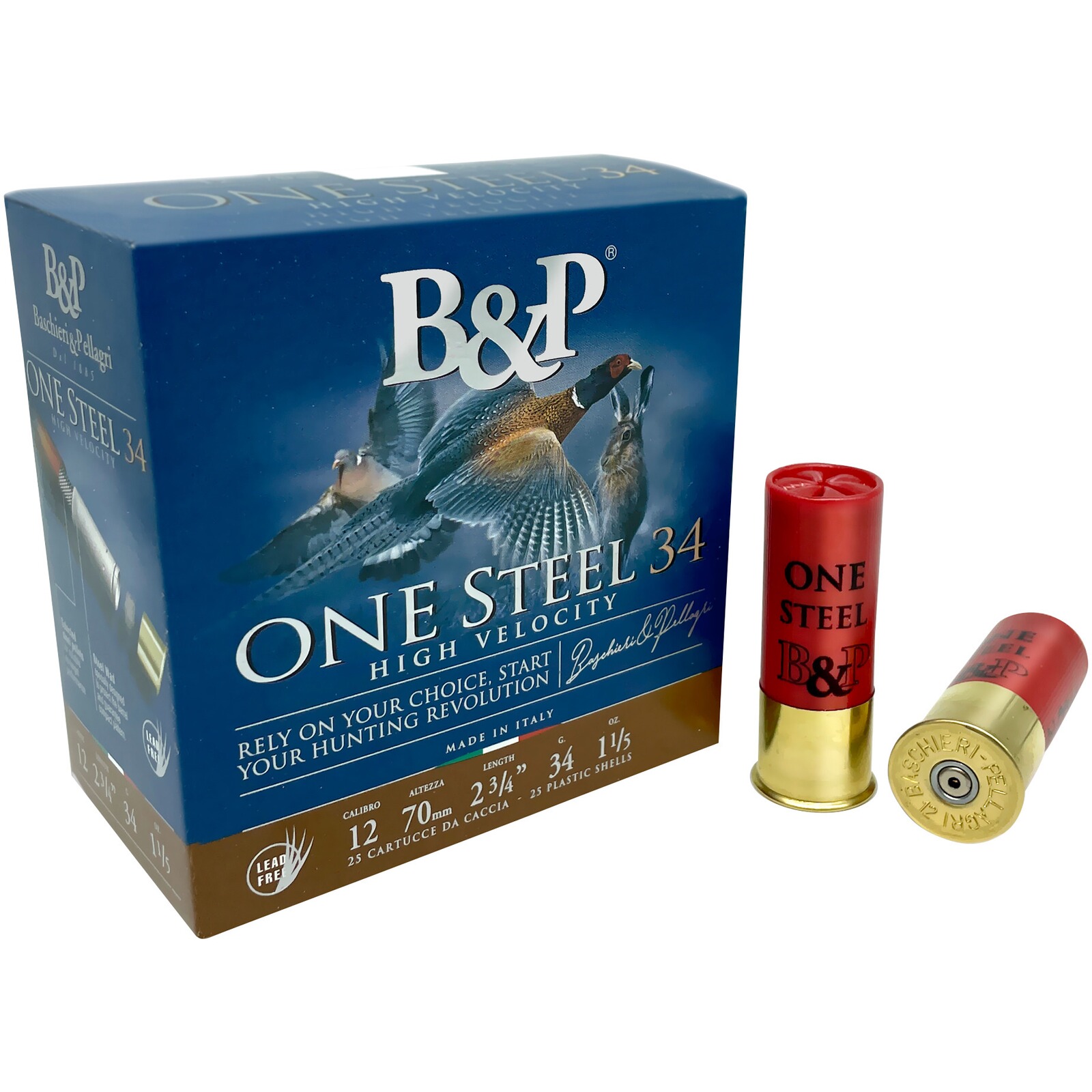 Baschieri & Pellagri 12/70 One Steel HV 3,1mm 34g., 25 Stück