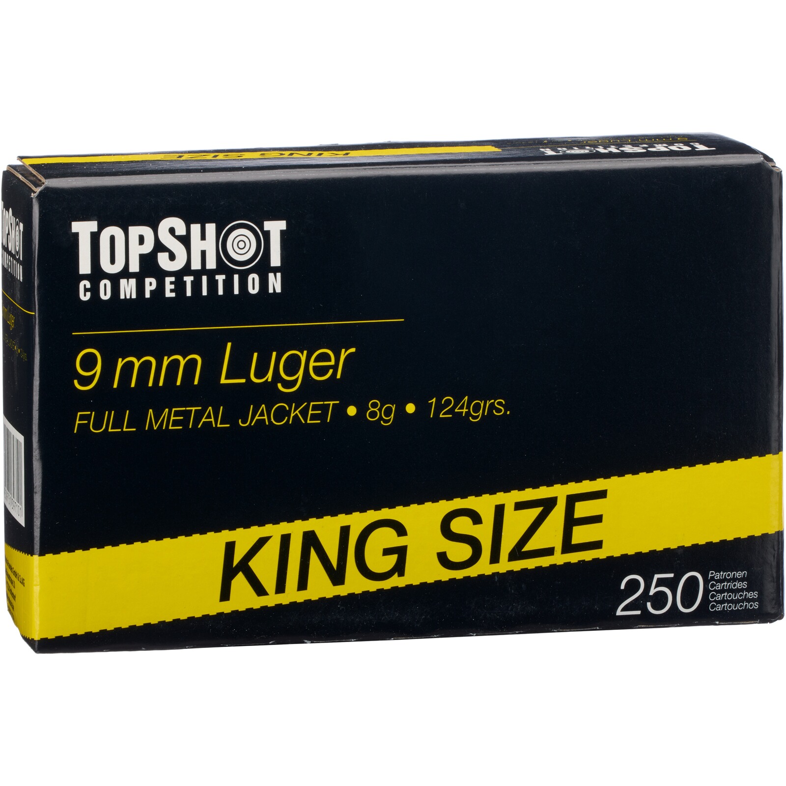 TOPSHOT Competition 9 mm Luger FMJ 8,0g/124grs., 250 Stück