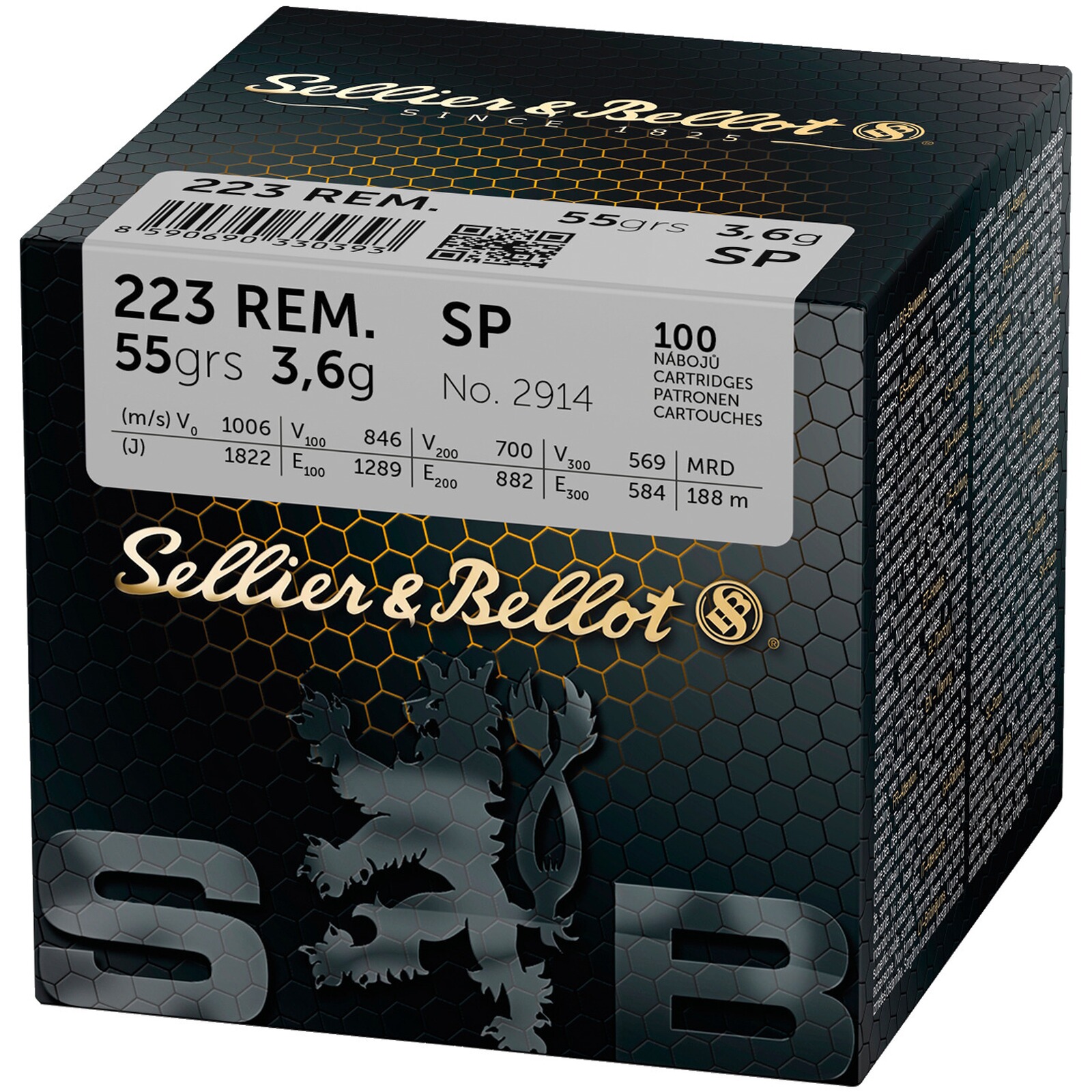 Sellier & Bellot .223 Rem. Teilmantel SP 3,6g./55grs., 100 Stück
