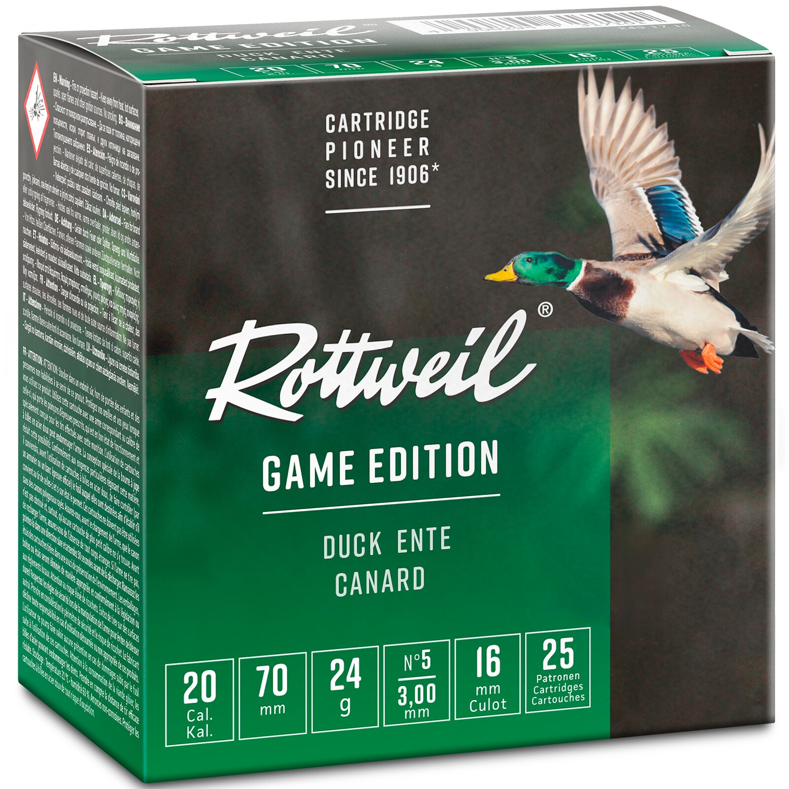Rottweil 20/70 Steel Game Ente 3mm 24g, 25 Stück