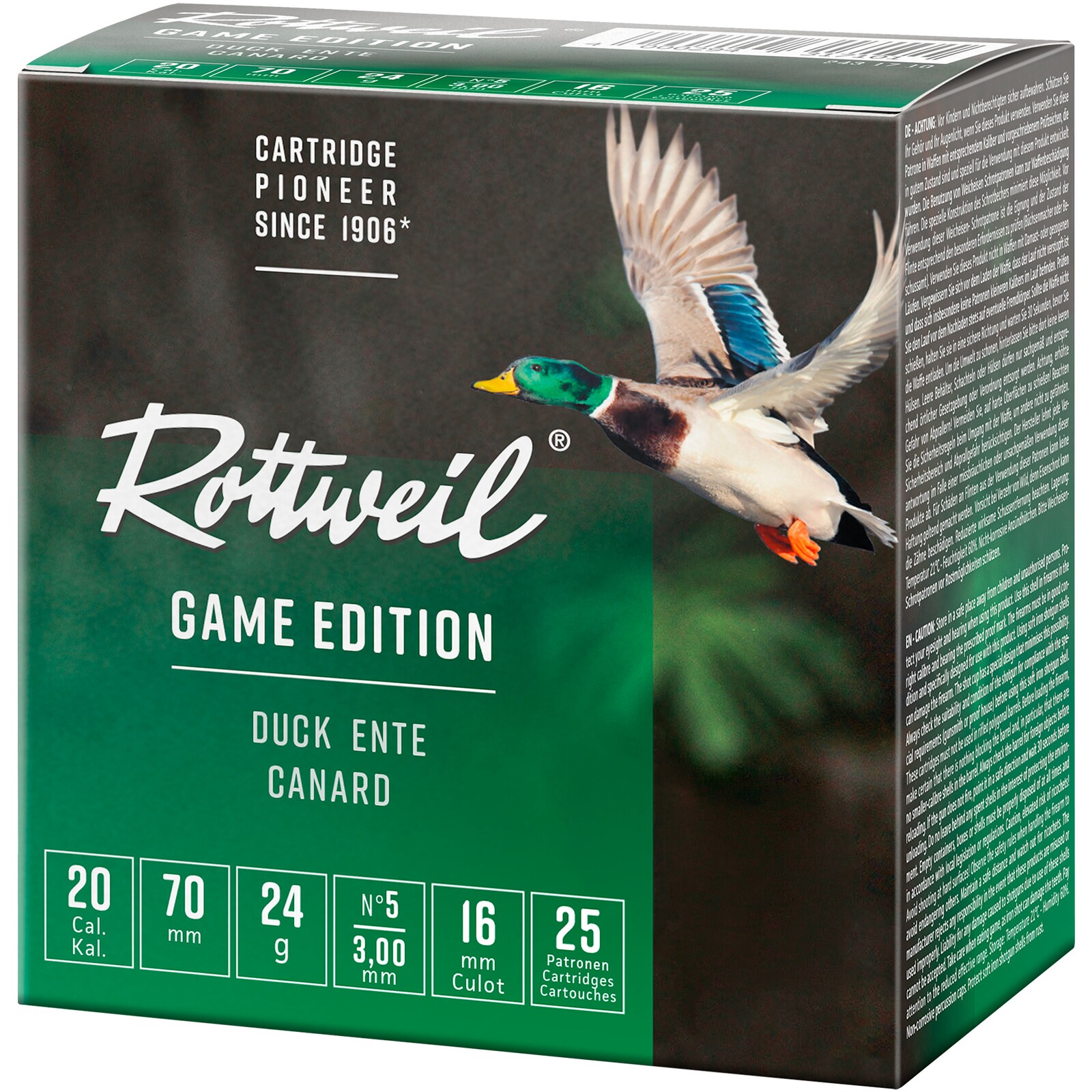 Rottweil 20/70 Steel Game Ente 3mm 24g, 25 Stück