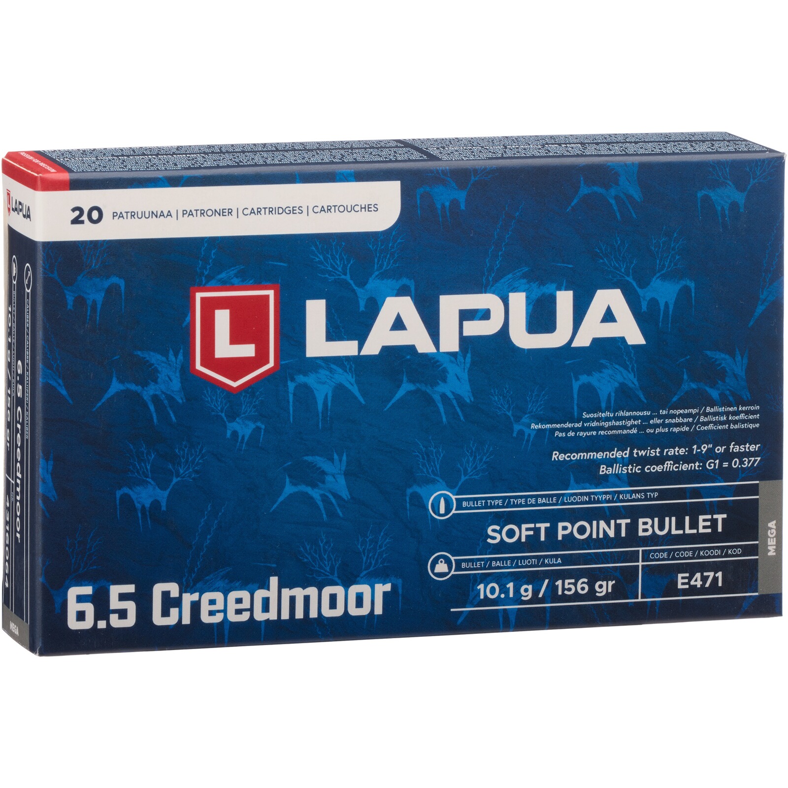 Lapua 6,5 Creedmoor Mega Teilmantel SP 10,1g/156grs., 20 Stück