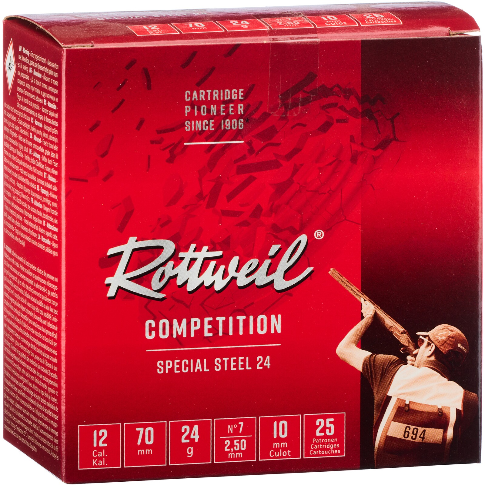 Rottweil 12/70 Special Steel Trap 2,5mm 24g, 25 Stück