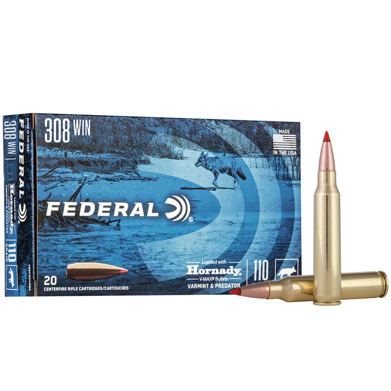 Federal Ammunition .308 Win. Varmint & Predator V-Max 7,1g/110grs., 20 Stück