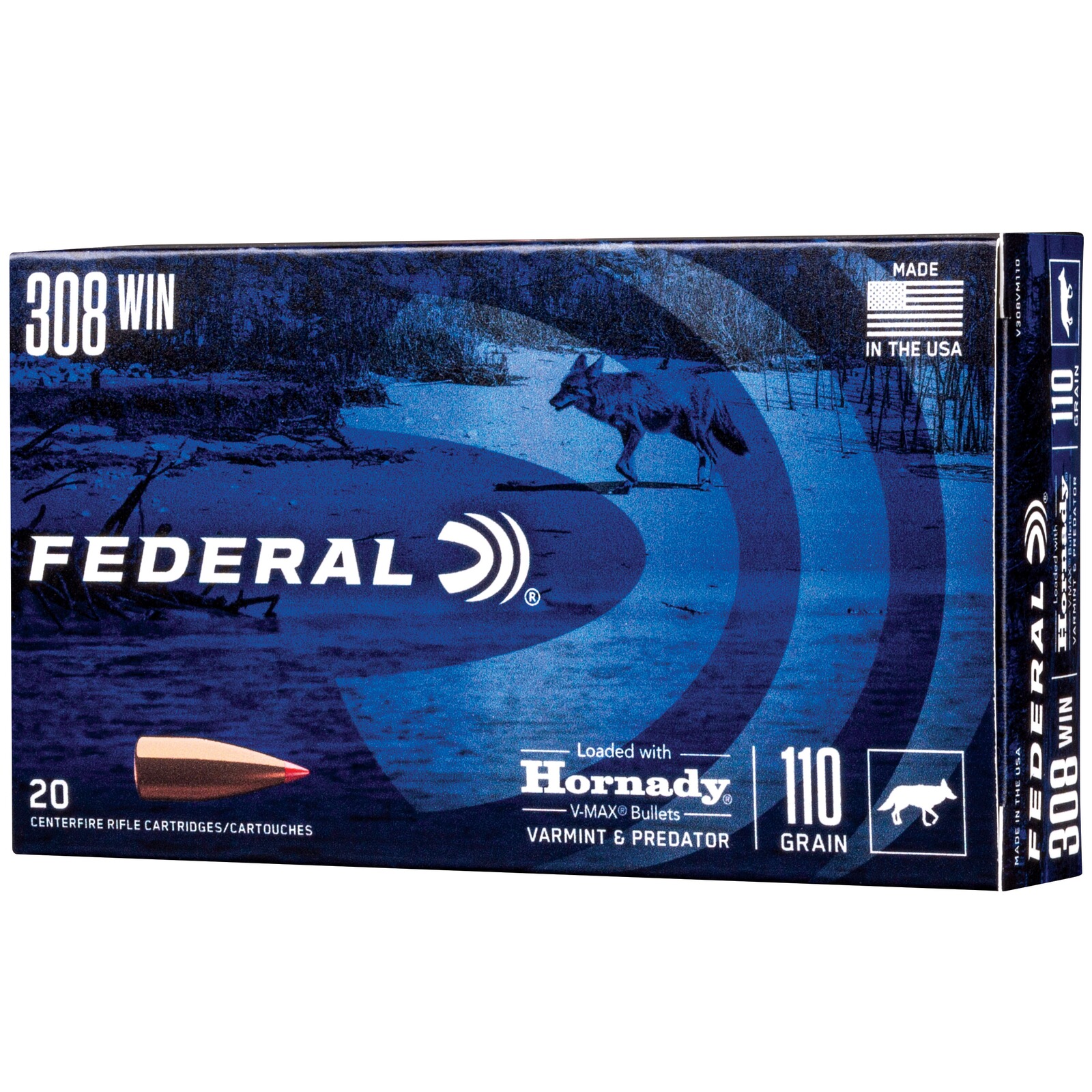 Federal Ammunition .308 Win. Varmint & Predator V-Max 7,1g/110grs., 20 Stück