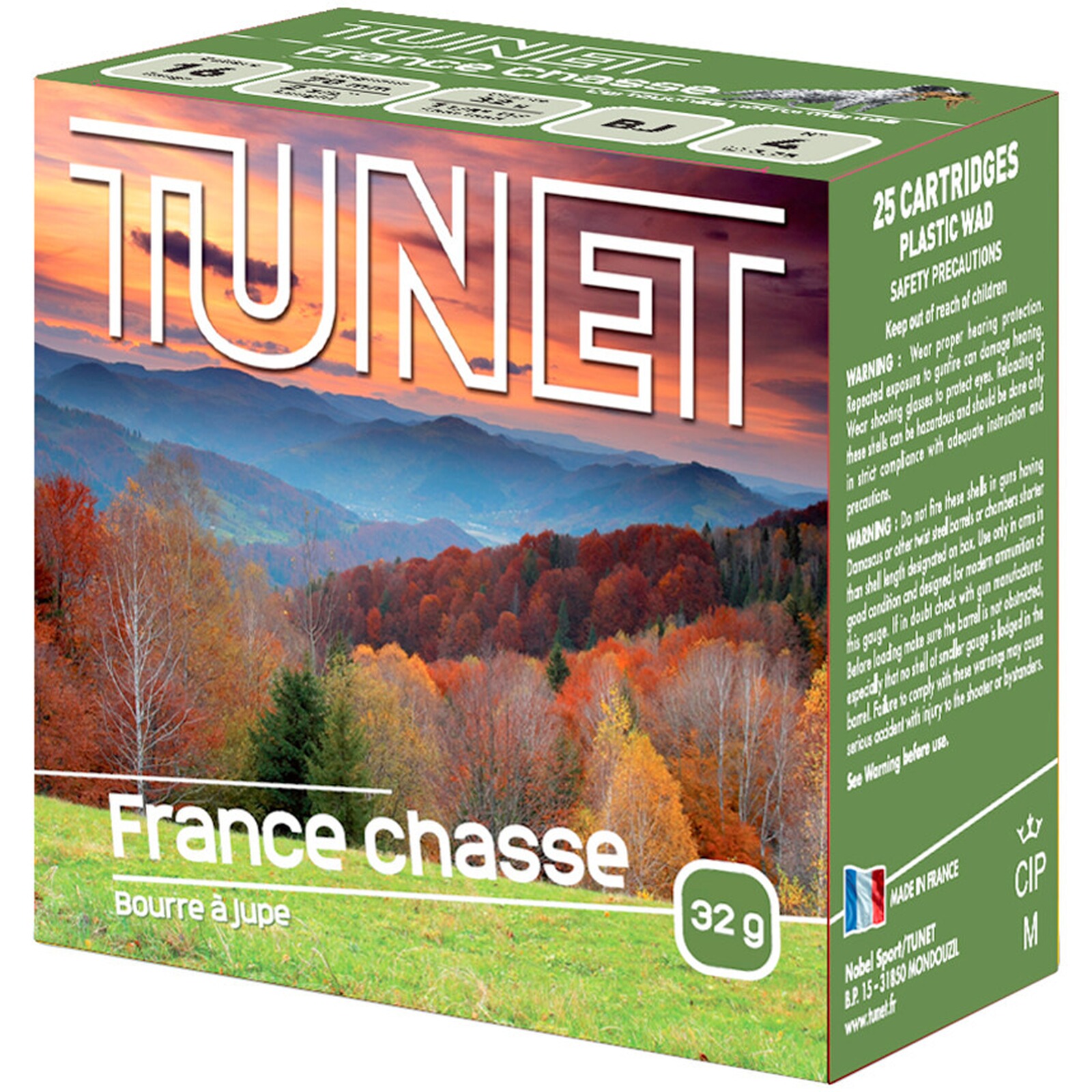 Tunet 16/70 France Chasse 3,25mm 32g, 25 Stück