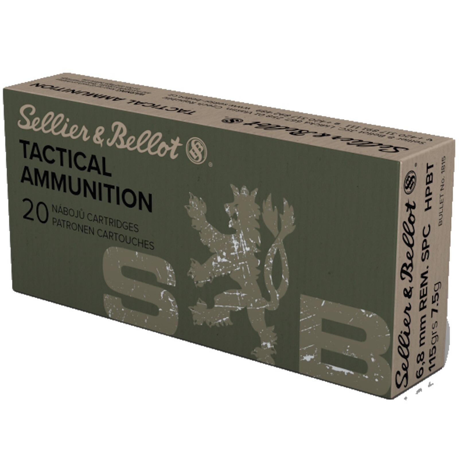 Sellier & Bellot 6,8 mm Rem SPC OTM HPBT 7,5g/115grs, 20 Stück