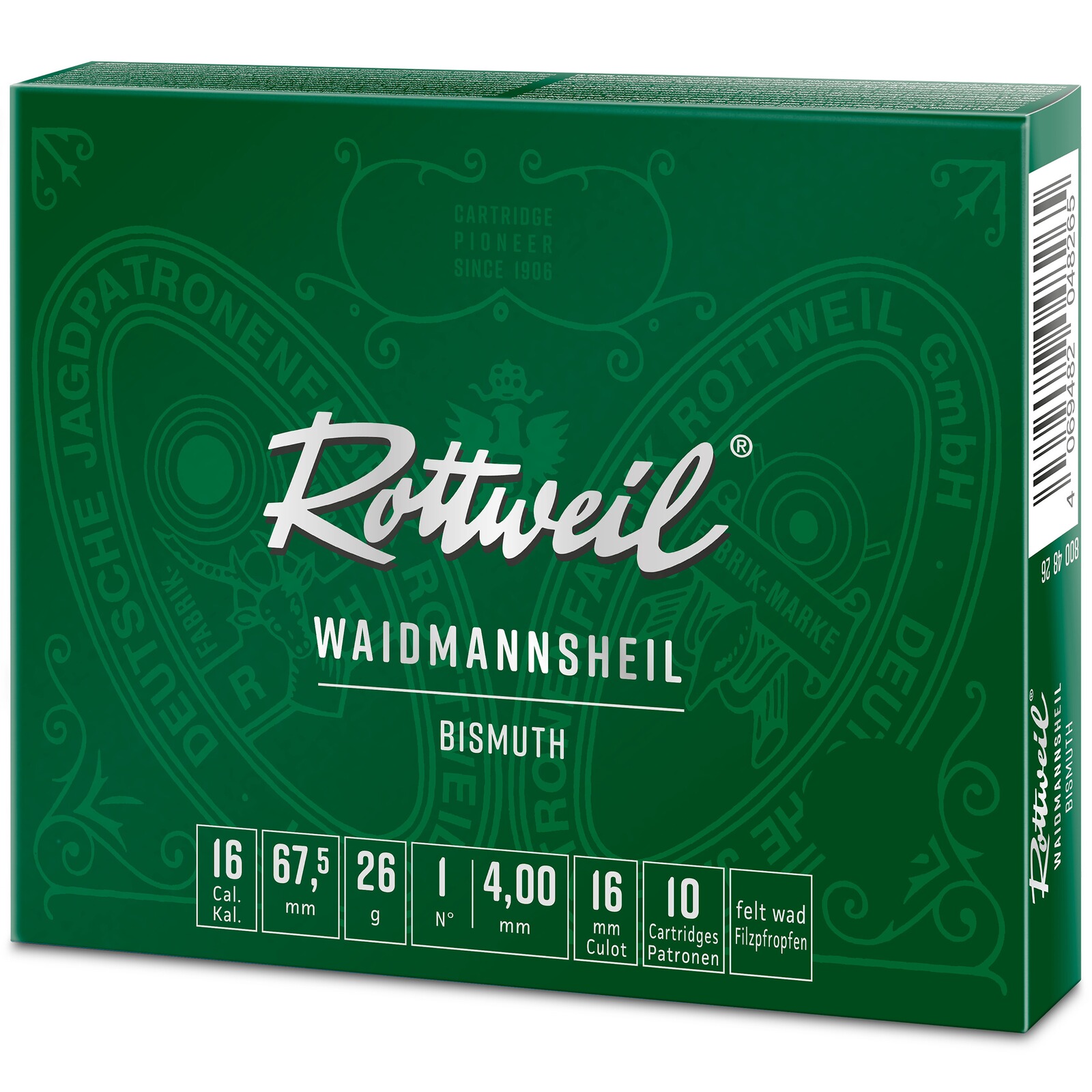 Rottweil 16/67,5 Waidmannsheil Bismuth 4mm 26g, 10 Stück