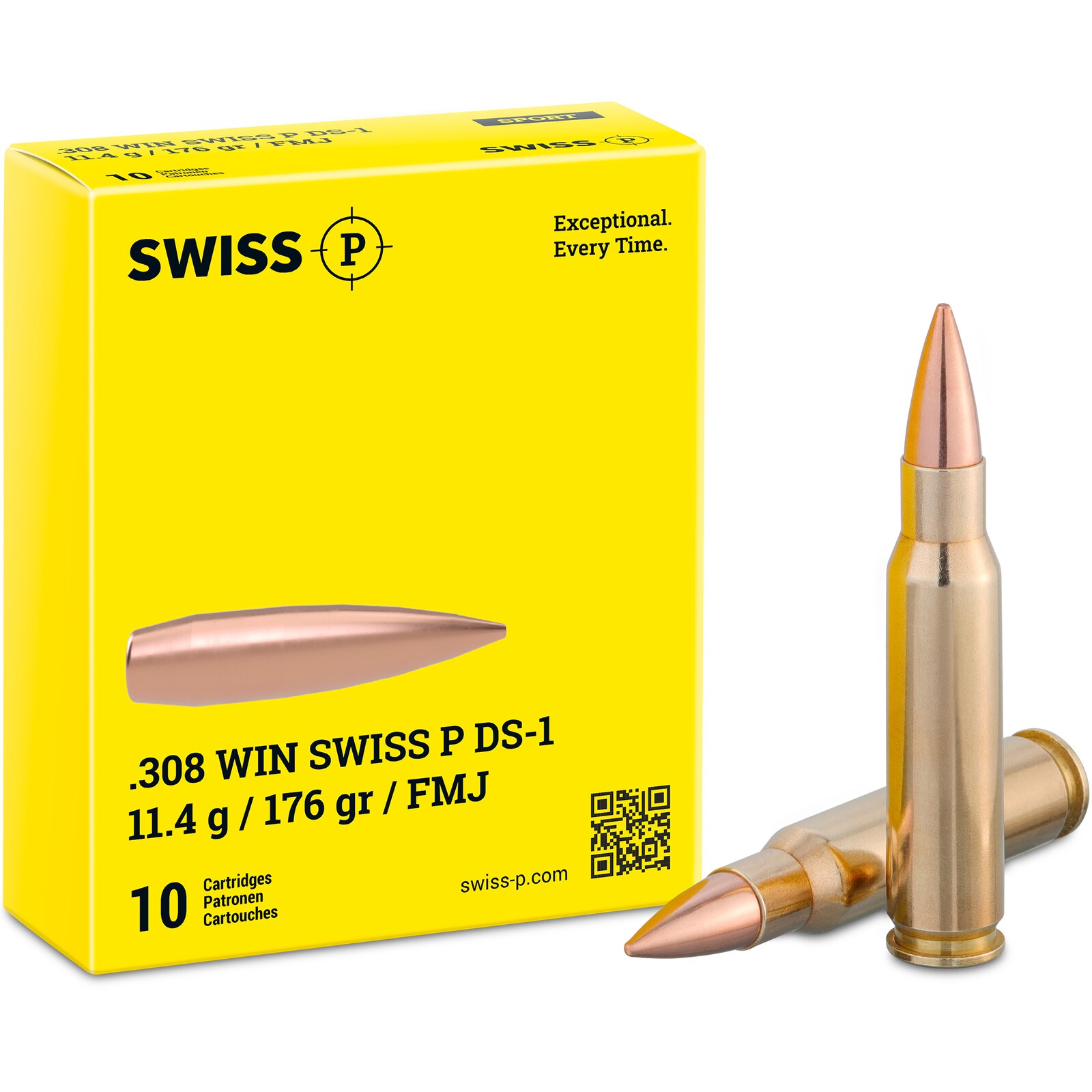 Swiss P .308 Win. DS-1 Vollmantel 11,4g/176grs., 10 Stück