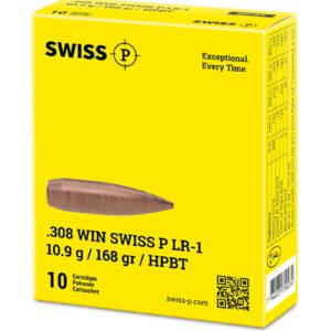 Swiss P .308 Win. LR-1 HPBT 10,9g/168grs., 10 Stück