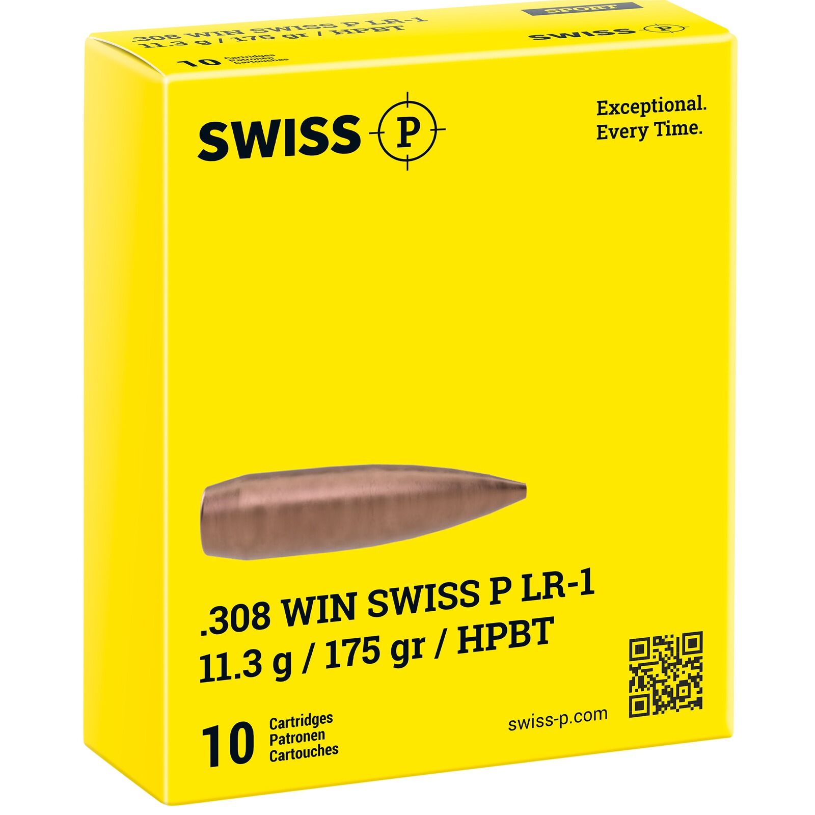 Swiss P .308 Win. LR-1 HPBT 11,3g/175grs., 10 Stück