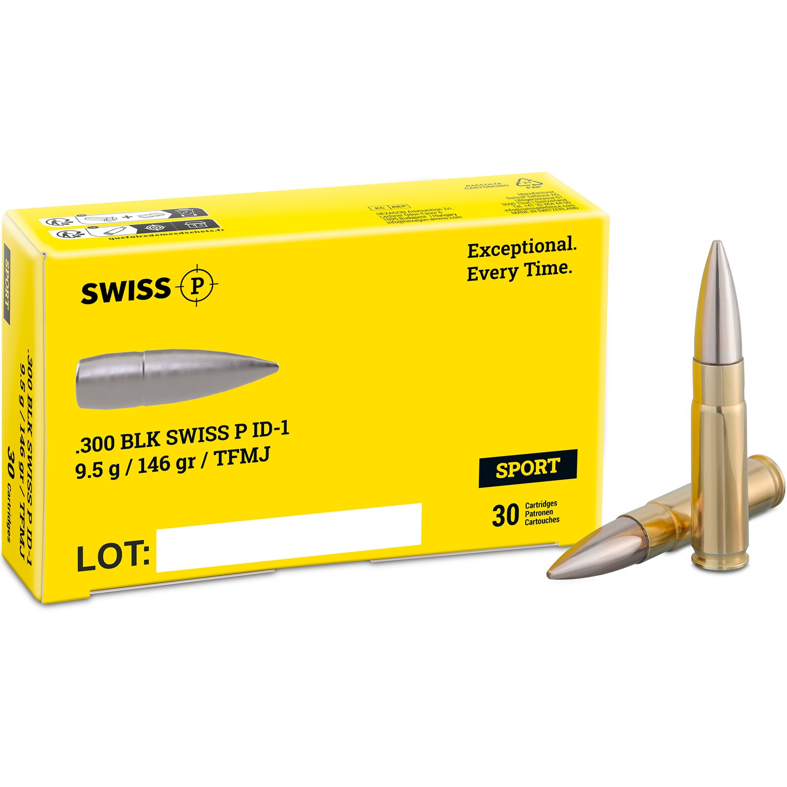 Swiss P .300 Blackout ID-1 TFMJ 9,5g/146grs., 30 Stück