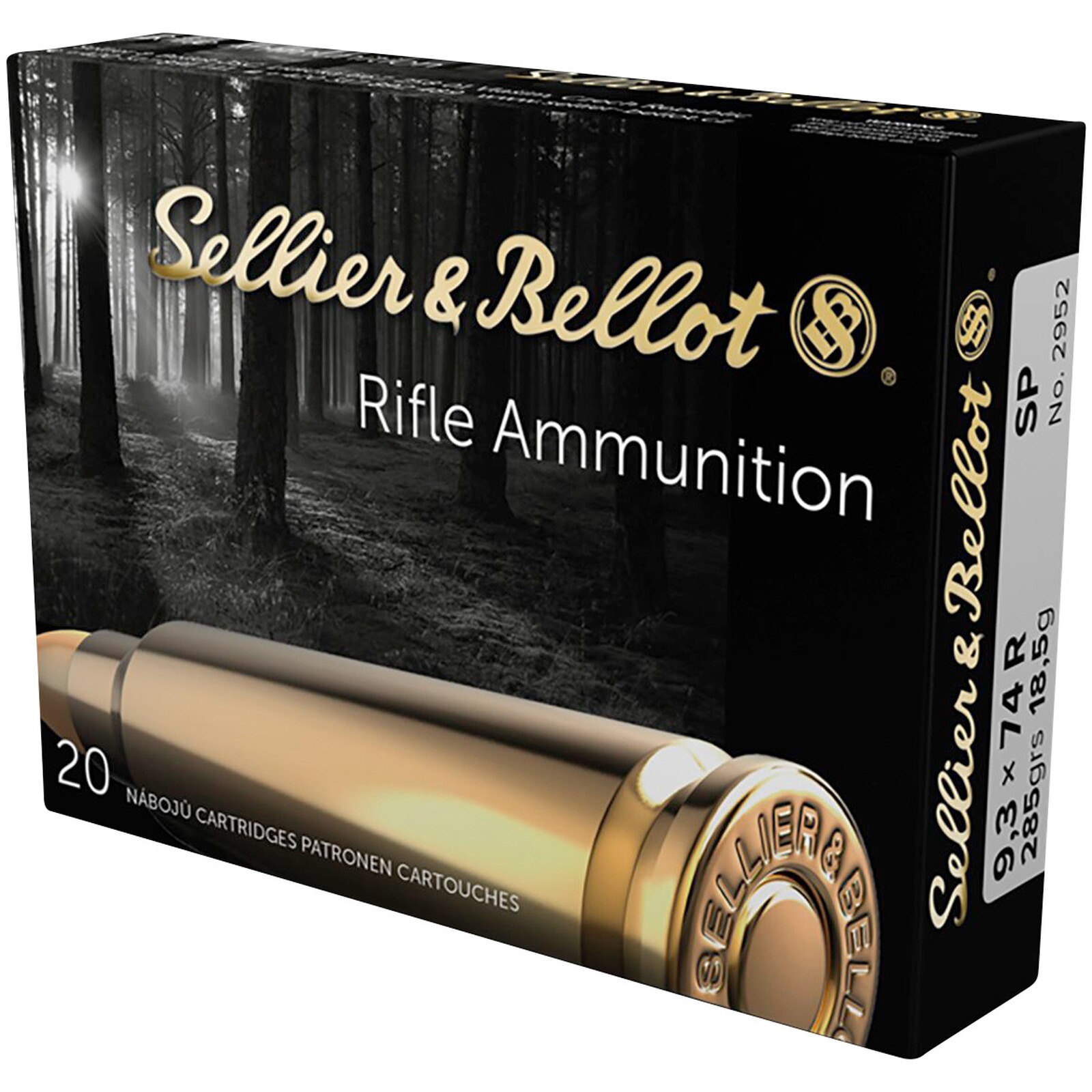 Sellier & Bellot 9,3x74 R Teilmantel 18,5g/285grs., 20 Stück