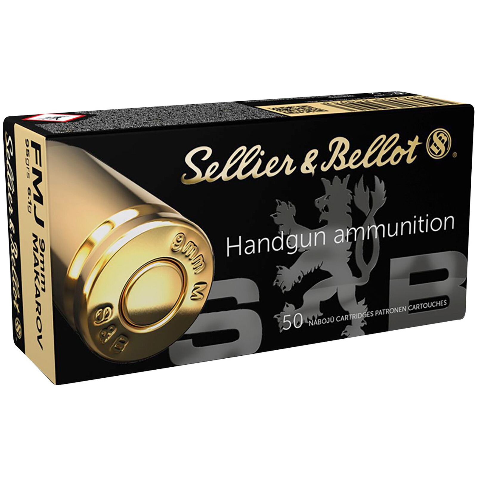Sellier & Bellot 9 mm Makarov Vollmantel 6,1g/95grs., 50 Stück